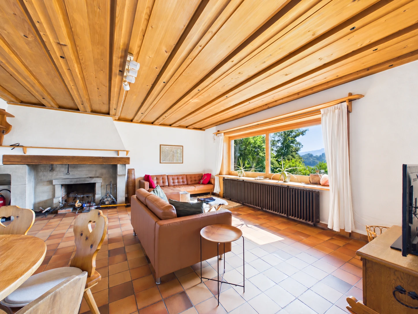 Living room with fireplace